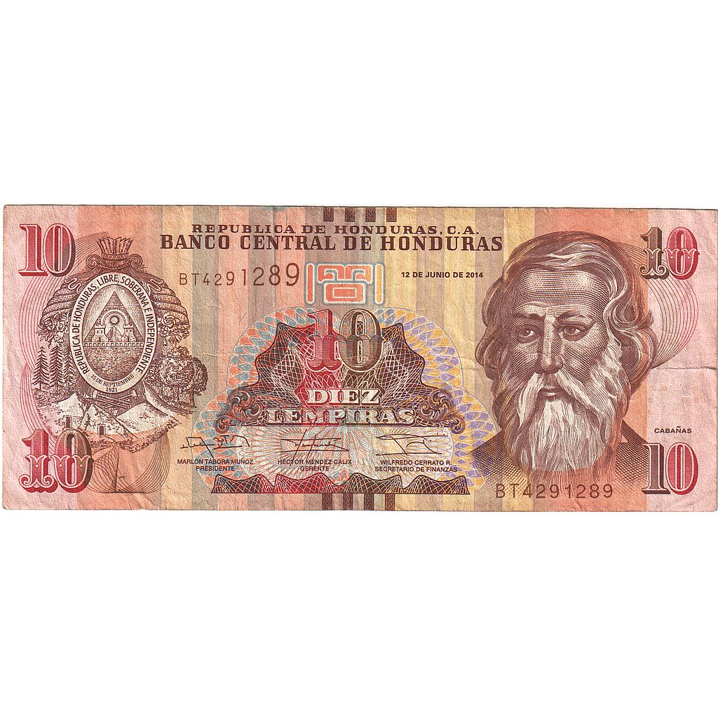 Bankovka, 
  
  Honduras, 
  
  10 lempir