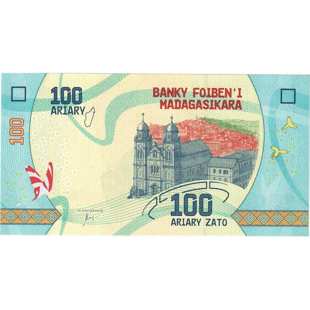 Madagaskar, 
  
  100 ariary, 
  
  UNC(65–70)