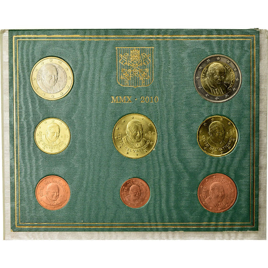 Vatikán, 
  
  1 cent až 2 eura, 
  
  2010