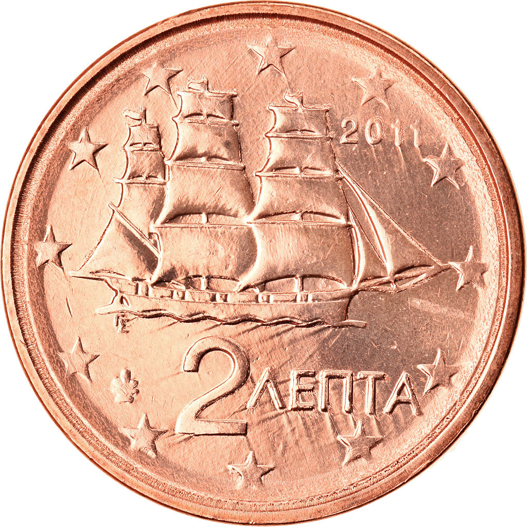 Řecko, 
  
  2 euro centy, 
  
  2011