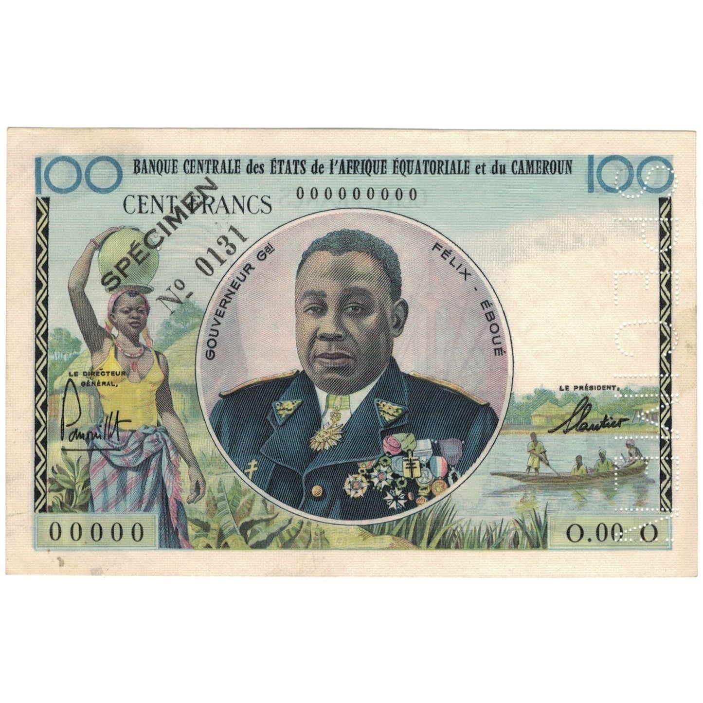Bankovka, 
  
  středoafrické státy, 
  
  100 franků