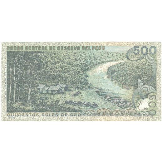 Bankovka, 
  
  Peru, 
  
  500 Soles De Oro